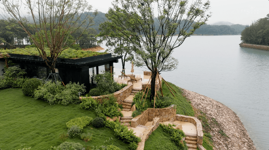 design seed alex lee mansion lakeside lake beautiful china aranya luxury villa nature mansion bungalow design interior design architecture homes house tour carenessland bedroom tea pavilion scenery landscape greenery tropical aranya holiday vacation ideas living room windows modern luxurious rich expensive design photography inspiration inspo living area double volume bedroom gym open plan garden light greenery