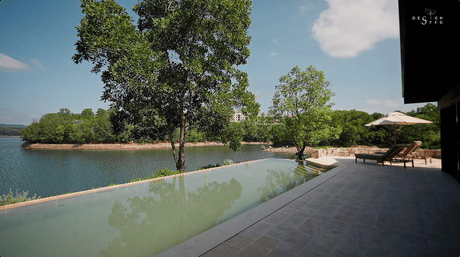 design seed alex lee mansion lakeside lake beautiful china aranya luxury villa nature mansion bungalow design interior design architecture homes house tour carenessland bedroom tea pavilion scenery landscape greenery tropical aranya holiday vacation ideas living room windows modern luxurious rich expensive design photography inspiration inspo living area double volume bedroom gym open plan garden light greenery