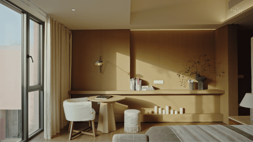 pink house country countryside mansion villa design interior design home family design seed alex lee china carenessland courtyard nature garden greenery WJID design china chinese design holiday retirement luxury modern brutalist red pink terracotta rural outdoors living room bedroom views windows