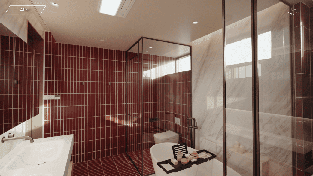 pink house country countryside mansion villa design interior design home family design seed alex lee china carenessland courtyard nature garden greenery WJID design china chinese design holiday retirement luxury modern brutalist red pink terracotta rural outdoors living room bedroom views windows