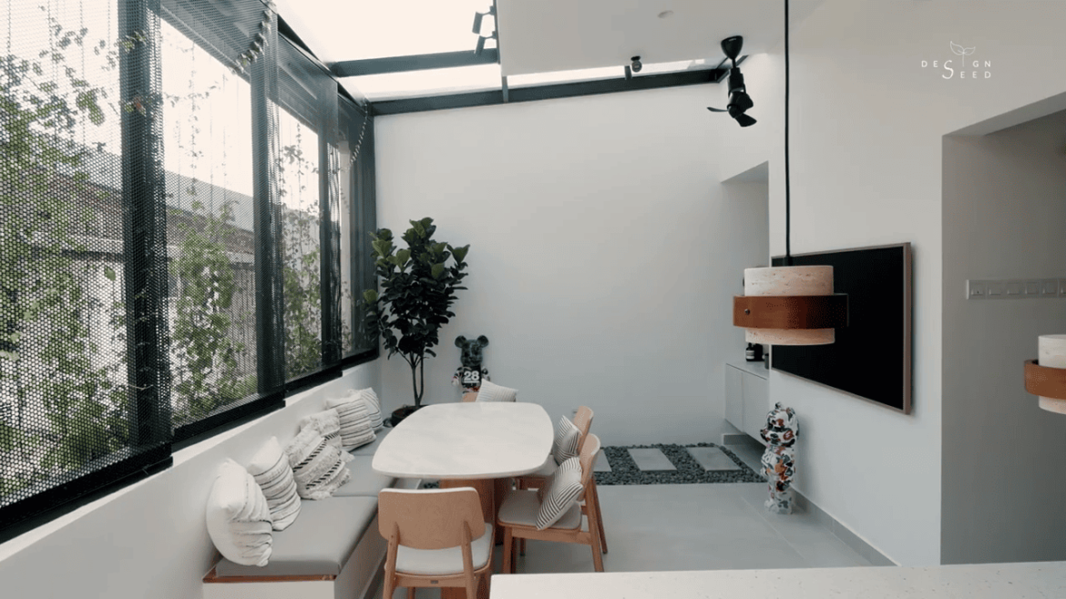 design seed nu infinity design interior design terrace house transformation home renovation makeover malaysia architecture design hobby car porsche ventilation light hobby interest coffee rooftop bathtub bathroom creeper landscape home tour house renovation inspo ideas scenery dining open outdoor greenery trees