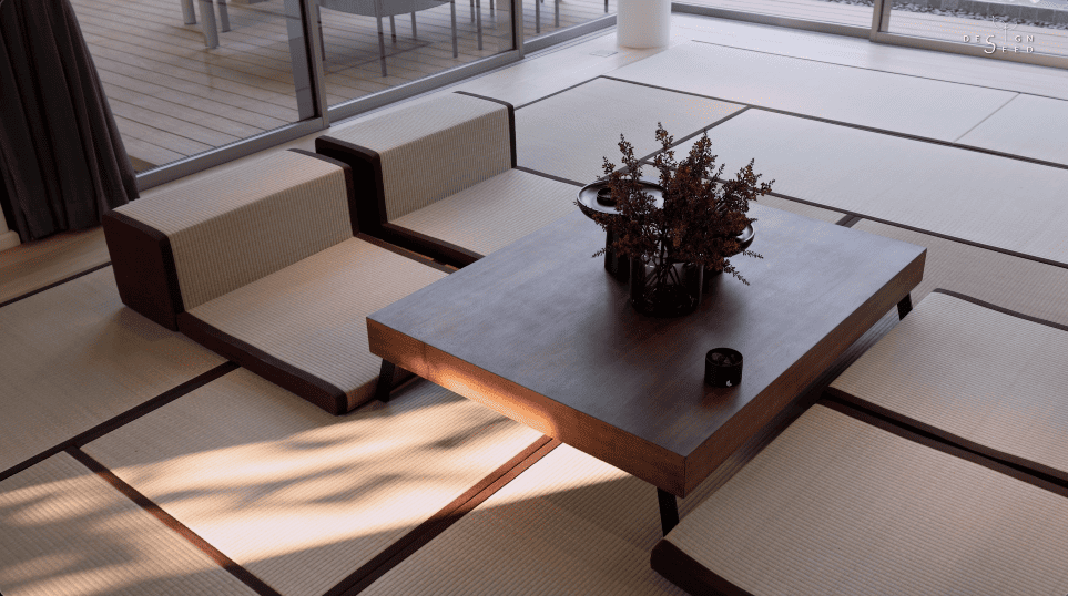 interior design house home chiang mai thailand aurum development holiday villa wellness relax calm serene peace bungalow family vacation view beautiful bedroom kitchen pool swimming tea room japanese courtyard sauna steam room dining cross ventilation design seed alex lee