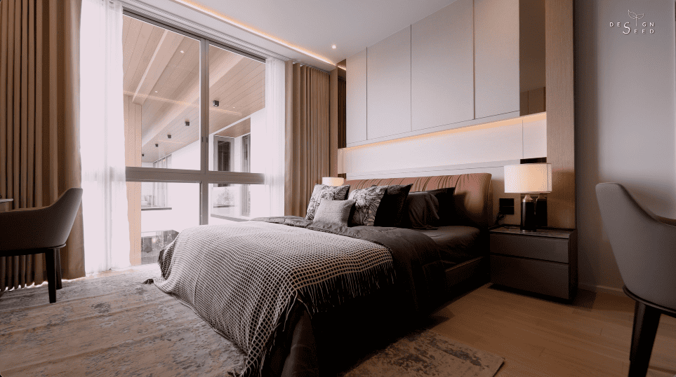 interior design house home chiang mai thailand aurum development holiday villa wellness relax calm serene peace bungalow family vacation view beautiful bedroom kitchen pool swimming tea room japanese courtyard sauna steam room dining cross ventilation design seed alex lee