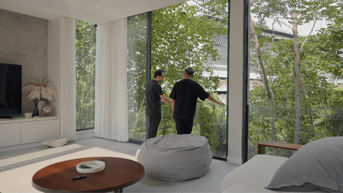 jiran house rumah malaysia design seed architecture paperspace winston alex lee design seed tropical family split level challenges inspiration home renovation house tour luxury modern pool hobby room bedroom landscape garden green nature landscape stairs pond floating living room wood modern design bungalow