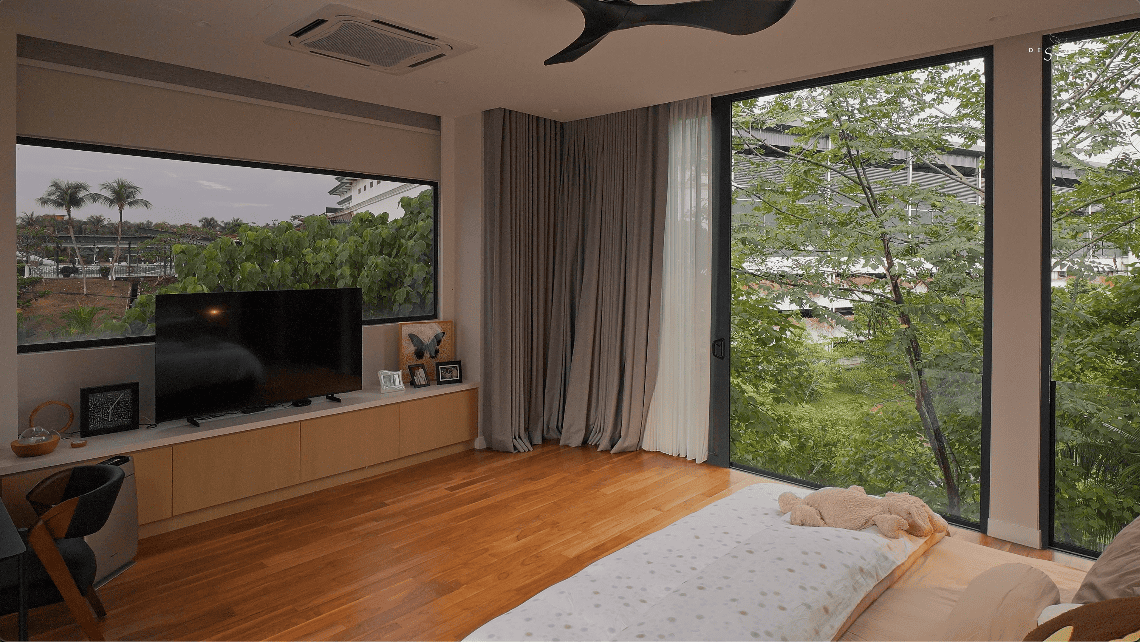 jiran house rumah malaysia design seed architecture paperspace winston alex lee design seed tropical family split level challenges inspiration home renovation house tour luxury modern pool hobby room bedroom landscape garden green nature landscape stairs pond floating living room wood modern design bungalow