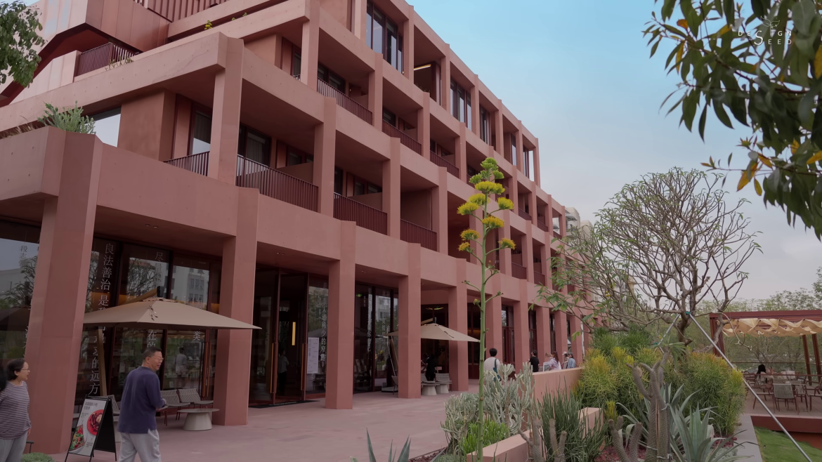 Alex Lee, bookstore, cafe, china, china hotel, design china, hotel, hotel china, hotel deisgn china, red china hotel, red concrete, red hotel