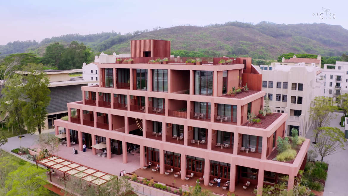 Alex Lee, bookstore, cafe, china, china hotel, design china, hotel, hotel china, hotel deisgn china, red china hotel, red concrete, red hotel