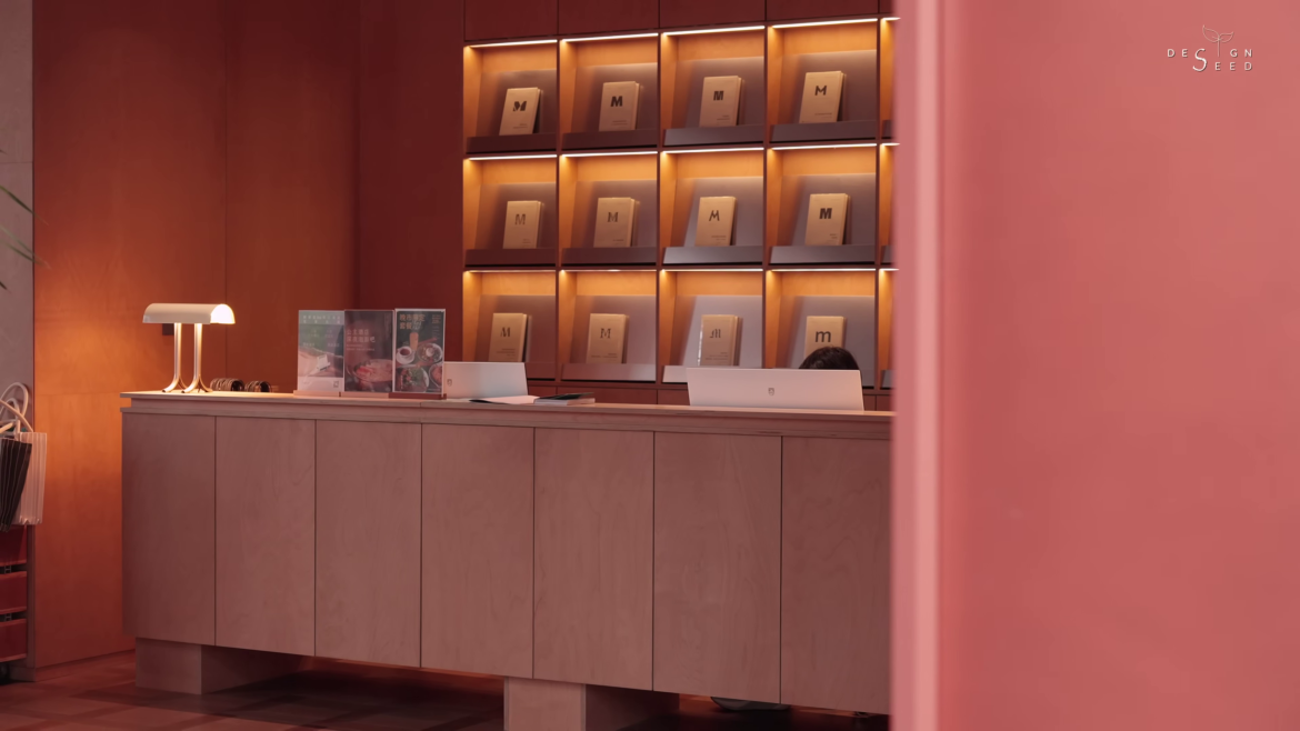 Alex Lee, bookstore, cafe, china, china hotel, design china, hotel, hotel china, hotel deisgn china, red china hotel, red concrete, red hotel