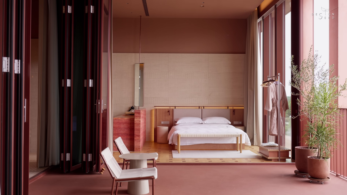 Alex Lee, bookstore, cafe, china, china hotel, design china, hotel, hotel china, hotel deisgn china, red china hotel, red concrete, red hotel