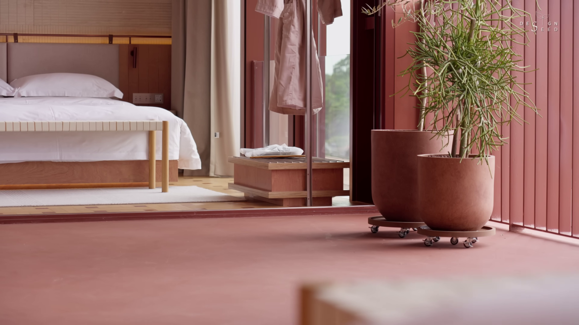 Alex Lee, bookstore, cafe, china, china hotel, design china, hotel, hotel china, hotel deisgn china, red china hotel, red concrete, red hotel