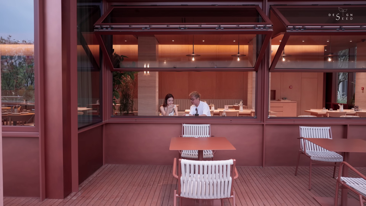Alex Lee, bookstore, cafe, china, china hotel, design china, hotel, hotel china, hotel deisgn china, red china hotel, red concrete, red hotel